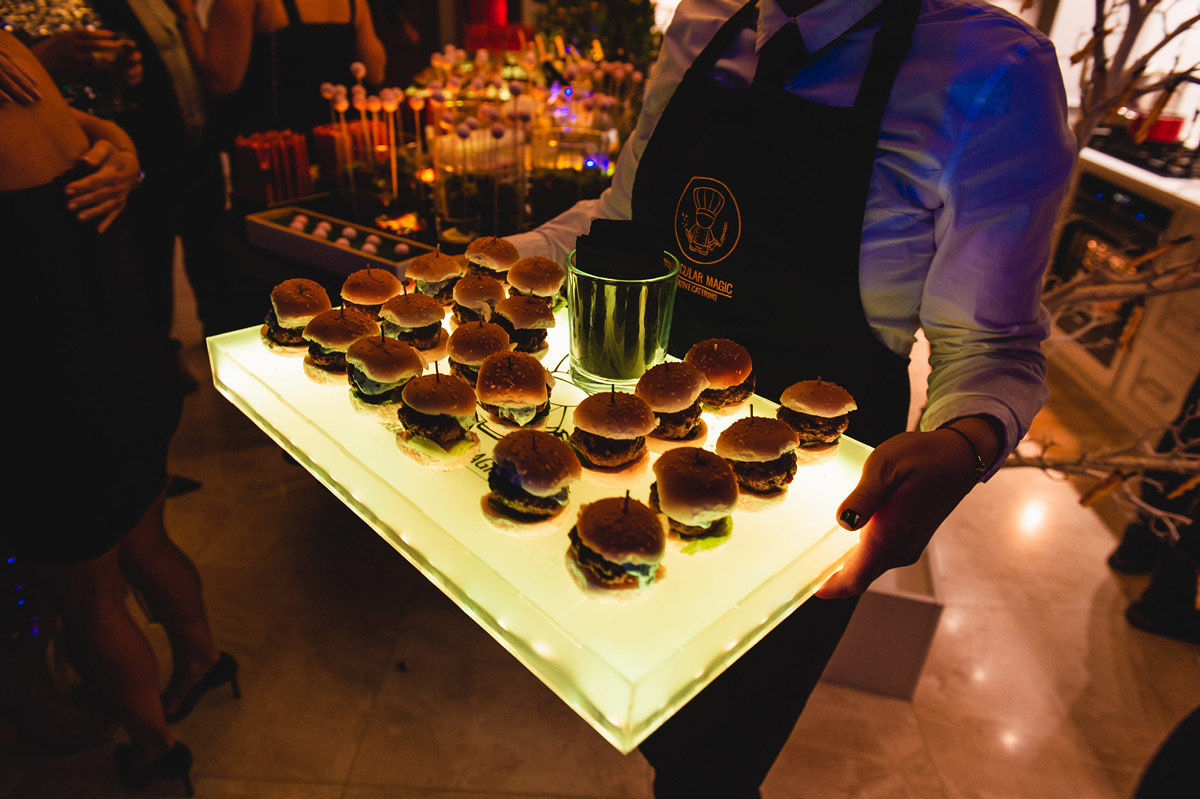 Canapés at a corporate event catered by Molecular Magic